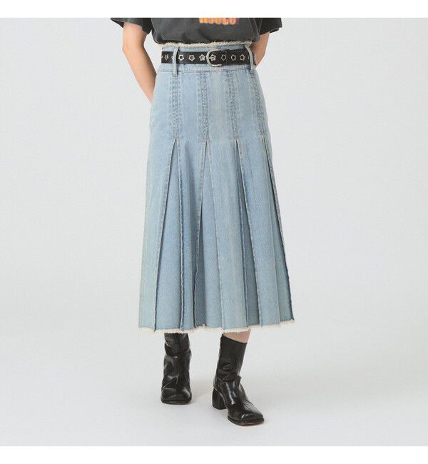 Ray BEAMS 「デニム タック ミディアム スカート」|スカート|