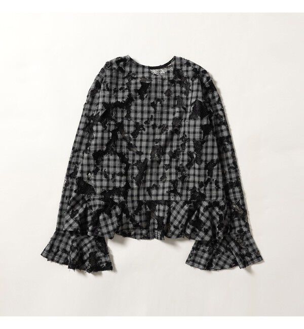 Ray BEAMS 「チェック レース ダメージ シャツ」|シャツ・ブラウス|