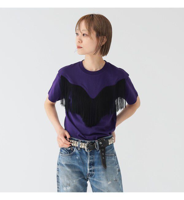 BEAMSBOY「【別注】Wrangler &times; maturely / フリンジ ショートスリーブ Tシャツ」|Tシャツ・カットソー|