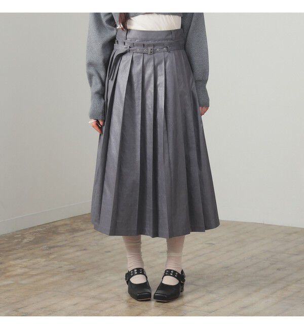 Ray BEAMS 「レザーライクプリーツ スカート」|スカート|