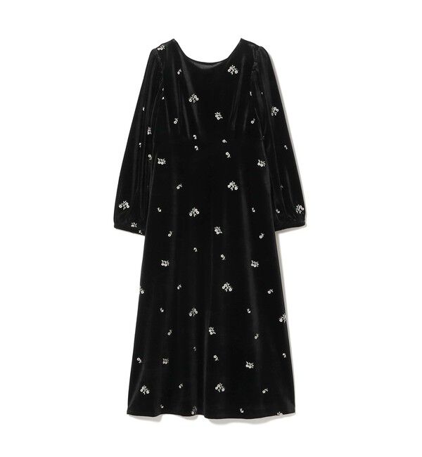 Ray BEAMS 「ベロア 刺繍 ワンピース」|ワンピース|