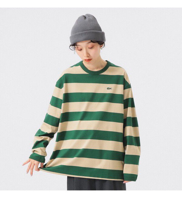 BEAMSBOY「【別注】LACOSTE / ボーダー ロングスリーブ Tシャツ」|Tシャツ・カットソー|OLIVE