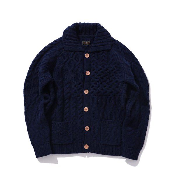 BEAMS PLUS「BEAMS PLUS / Cardigan Alan Patchwork」|カーディガン|NAVY