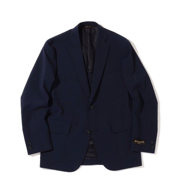 SHIPS「Southwick: CAMBRIDGE ウール/SOLOTEX(R) シアサッカー 3B ジャケット」|テーラードジャケット|ネイビー