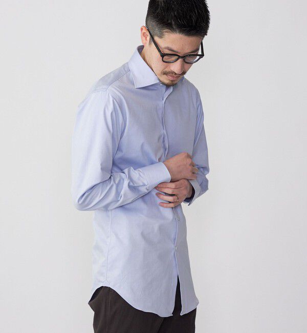 SHIPS「SHIPS:イージーアイロン ツイル 無地 ワイドカラー シャツ」|シャツ・ブラウス|