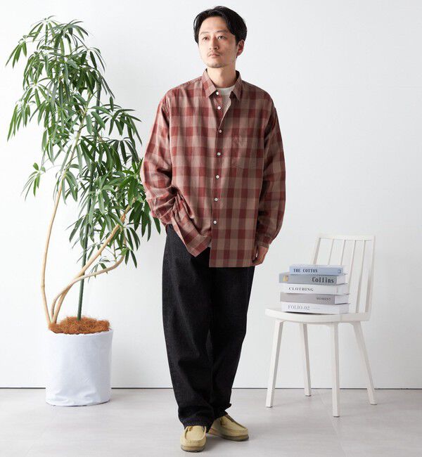 SHIPS any「SHIPS any: オーバーサイズ レギュラーカラー チェック／ストライプ 長袖 シャツ◇」|シャツ・ブラウス|