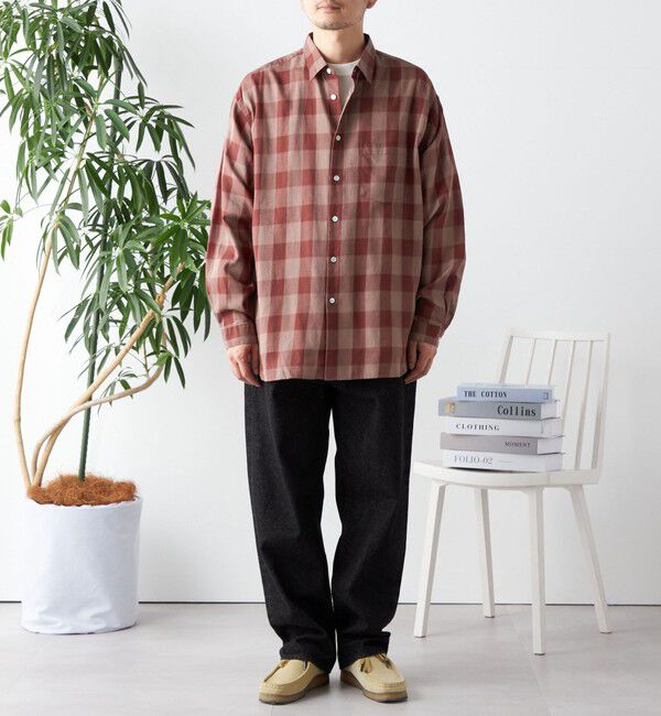 SHIPS any「SHIPS any: オーバーサイズ レギュラーカラー チェック／ストライプ 長袖 シャツ◇」|シャツ・ブラウス|