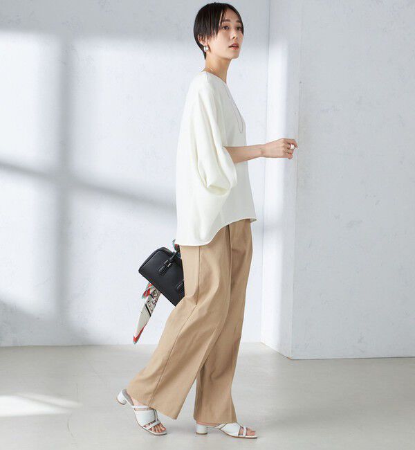 SHIPS for women「〈接触冷感 / 手洗い可能〉アセテート混 バック サテン ドルマン ブラウス」|シャツ・ブラウス|