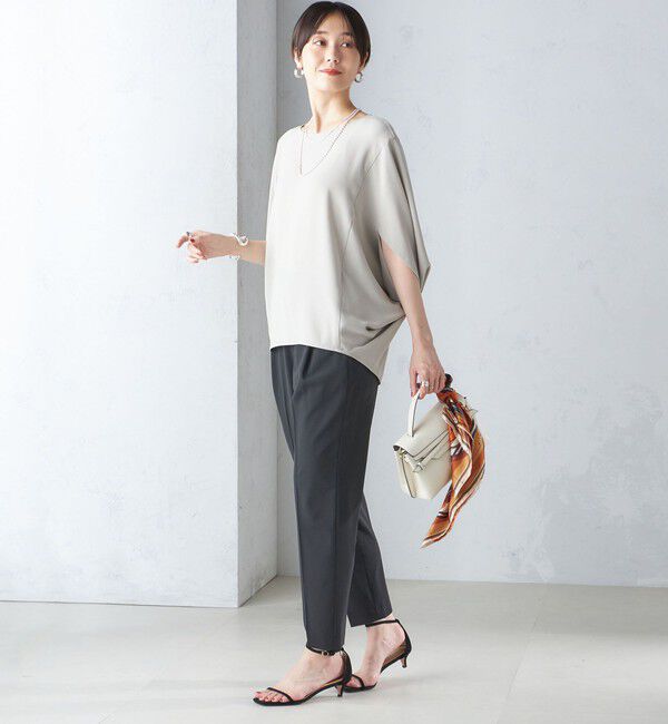 SHIPS for women「〈接触冷感 / 手洗い可能〉アセテート混 バック サテン ドルマン ブラウス」|シャツ・ブラウス|