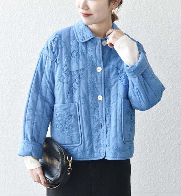 SHIPS any「bon_meur:〈手洗い可能〉中綿 エンブロ キルト コンパクト ジャケット」|その他|ブルー