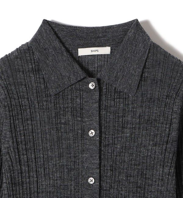 SHIPS for women「〈手洗い可能〉ランダム リブ ポロ ニット カーディガン」|カーディガン|