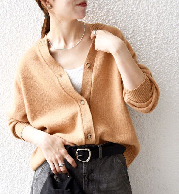 SHIPS any「SHIPS any:〈手洗い可能〉AQUA カシミヤ ミックス スキッパー カーディガン」|カーディガン|