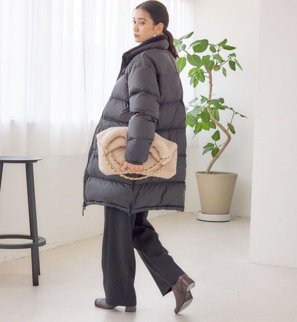 SHIPS for women「【SHIPS別注】TAION:〈手洗い可能〉ネック ボア ダウン コート」|ダウン|