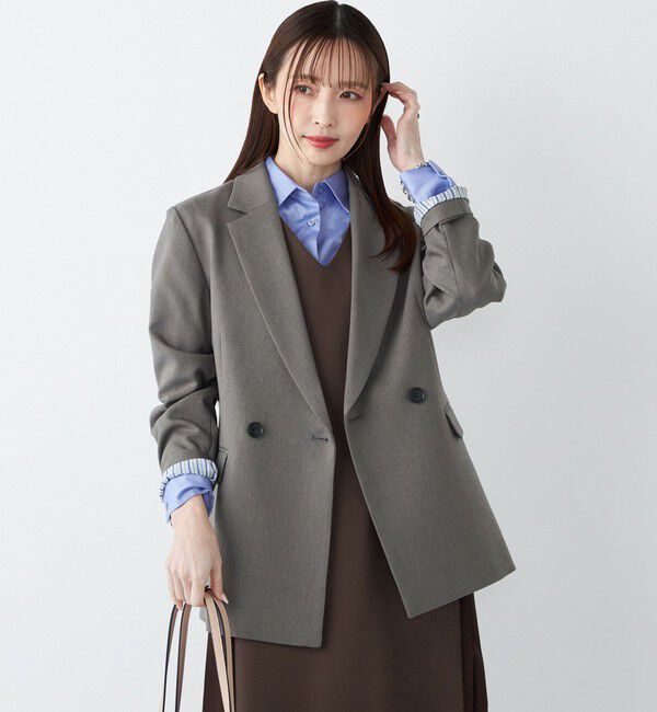 SHIPS Colors 「SHIPS Colors:ウールライク ダブルボタン ジャケット2（セットアップ対応可能）◇」|テーラードジャケット|グレー