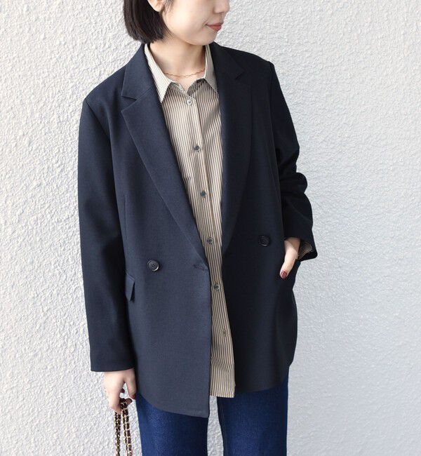 SHIPS Colors 「SHIPS Colors:ウールライク ダブルボタン ジャケット2（セットアップ対応可能）◇」|テーラードジャケット|ネイビー