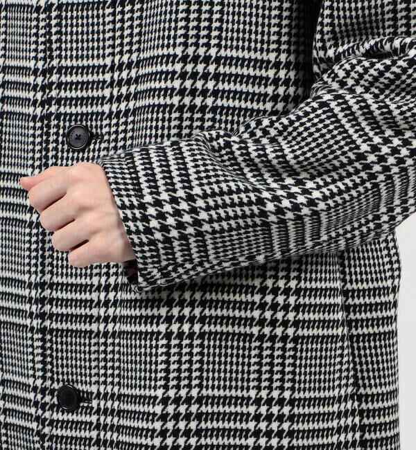 CABaN「CABaN ウールダブルフェイス グレンチェックスタンドカラーコート」|ステンカラーコート|