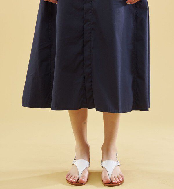 GALERIE VIE「コットンストレッチブロード クルーネックロングワンピース」|ワンピース|