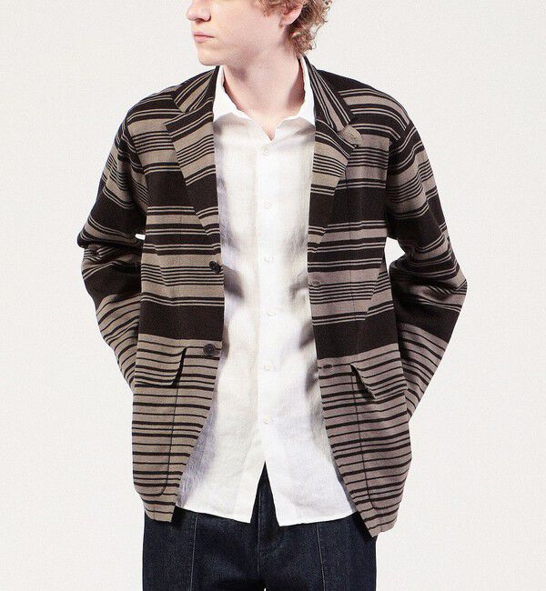 TOMORROWLAND MENS「コットンリネンミラノリブ ニットジャケット」|ニット・セーター|