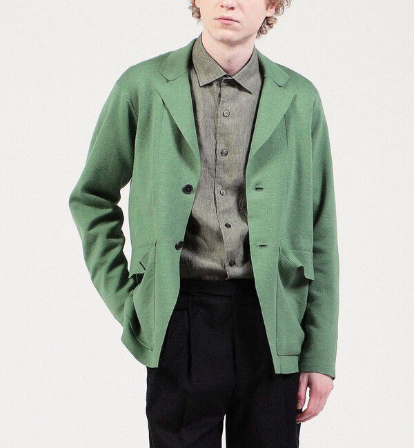 TOMORROWLAND MENS「コットンリネンミラノリブ ニットジャケット」|ニット・セーター|