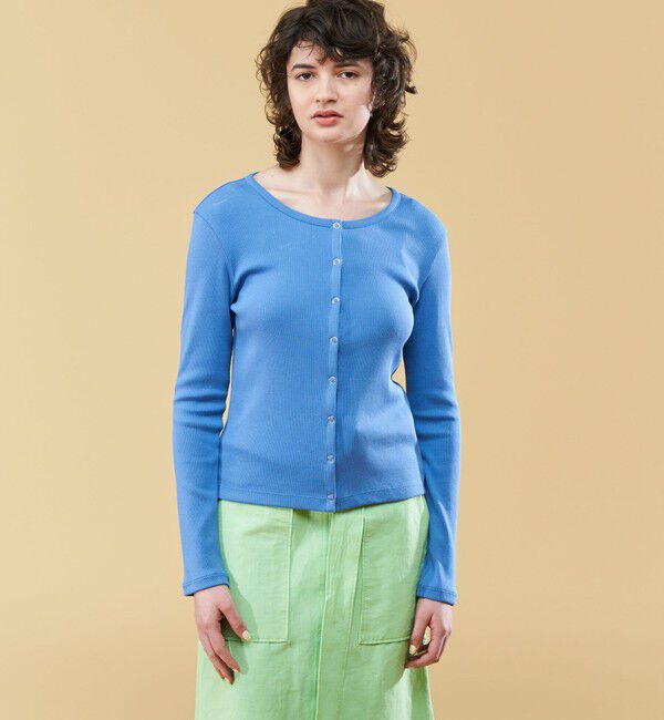 DES PRES「スモールライトリブ クルーネックカーディガン」|カーディガン|