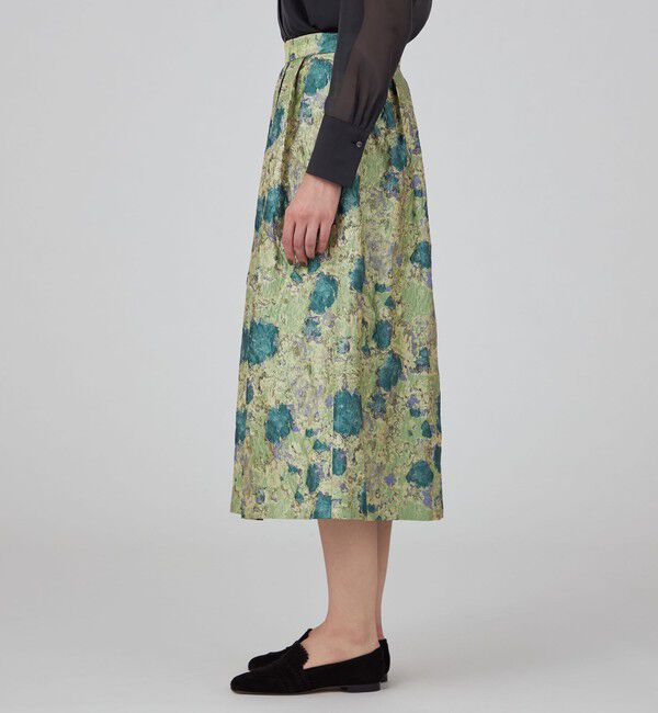 TOMORROWLAND collection「チンツフラワージャカード タックボリュームスカート」|フレア|