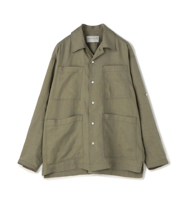 TOMORROWLAND MENS「リネン 4ポケット サファリシャツ」|シャツ・ブラウス|53 カーキ