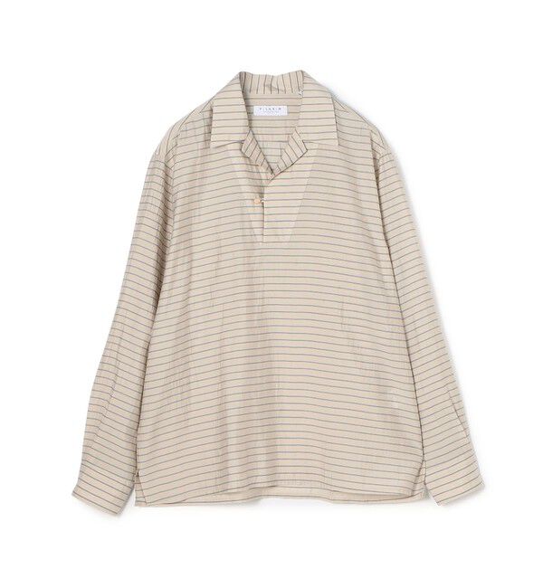 TOMORROWLAND MENS「セルロールポリエステル スキッパー プルオーバーシャツ」|シャツ・ブラウス|42 ライトベージュ系