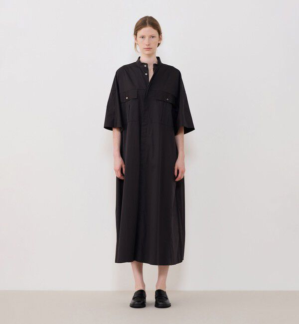 GALERIE VIE「コンパクトポプリン スタンドネックシャツワンピース」|ワンピース|