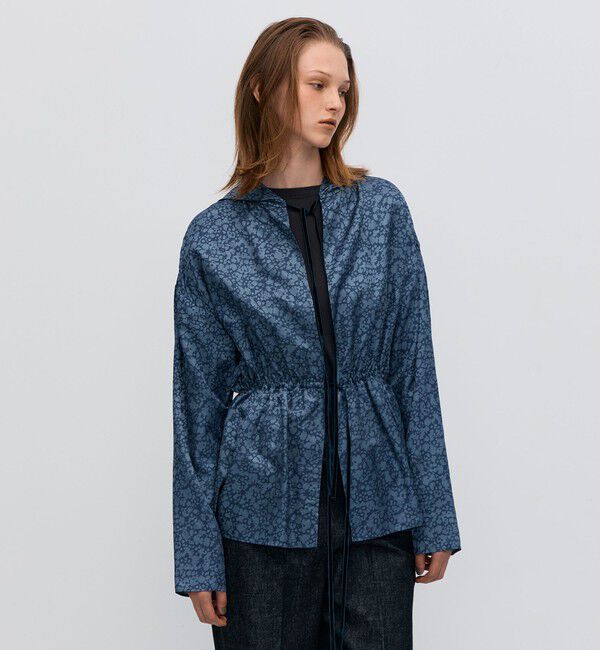 BACCA「キュプラインディゴプリント フーディブラウス」|シャツ・ブラウス|