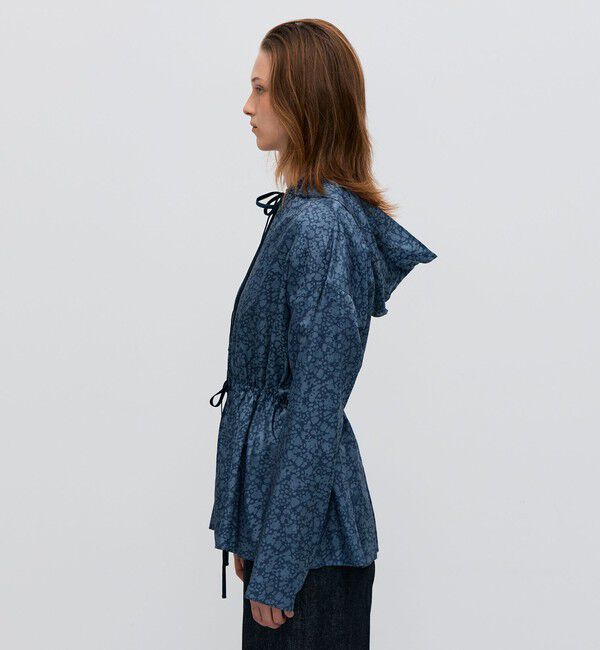 BACCA「キュプラインディゴプリント フーディブラウス」|シャツ・ブラウス|