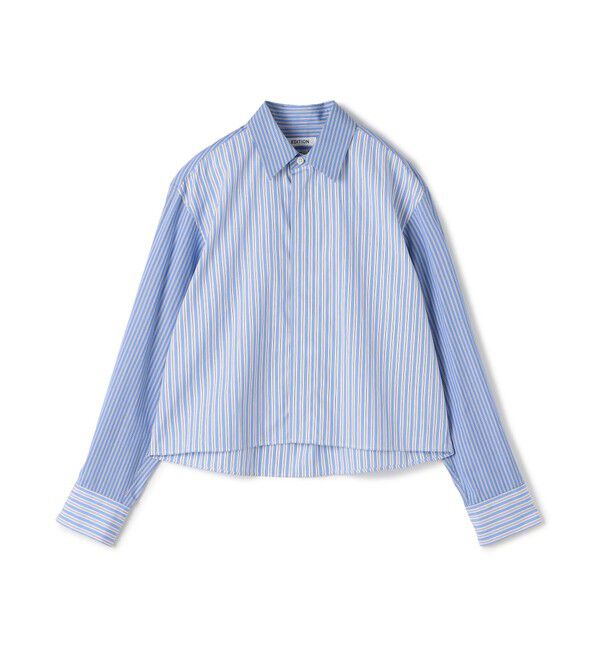 Edition「THOMAS MASON ストライプ クロップドシャツ」|シャツ・ブラウス|62 ライトブルー系