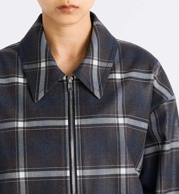 Edition「箔コーティングチェック ジップブルゾン」|ブルゾン・スタジャン|