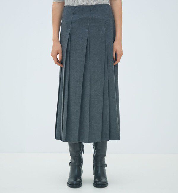 MACPHEE「ウールナチュラルストレッチ プリーツスカート」|スカート|