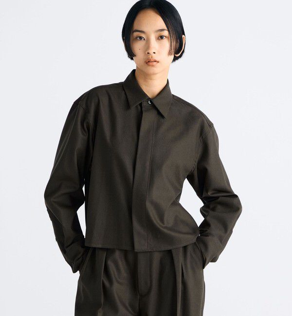 Edition「ウールメルトンポプリン クロップドシャツ」|シャツ・ブラウス|