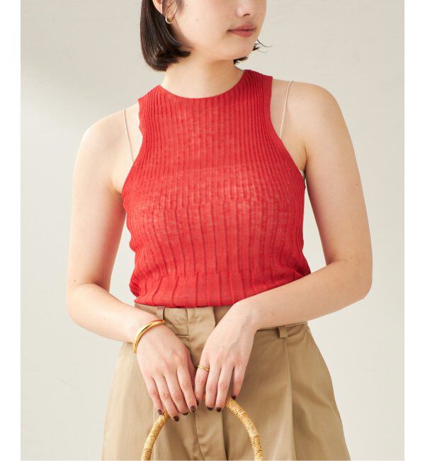 Plage「ENRICA / エンリカ SHEER RIB ノースリーブ」|ニット・セーター|