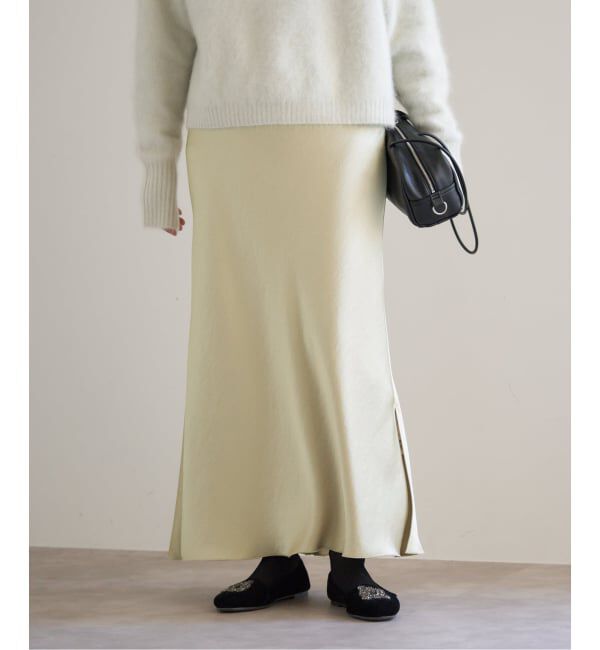 IENA「《追加13》ダブルサテンスカート」|スカート|