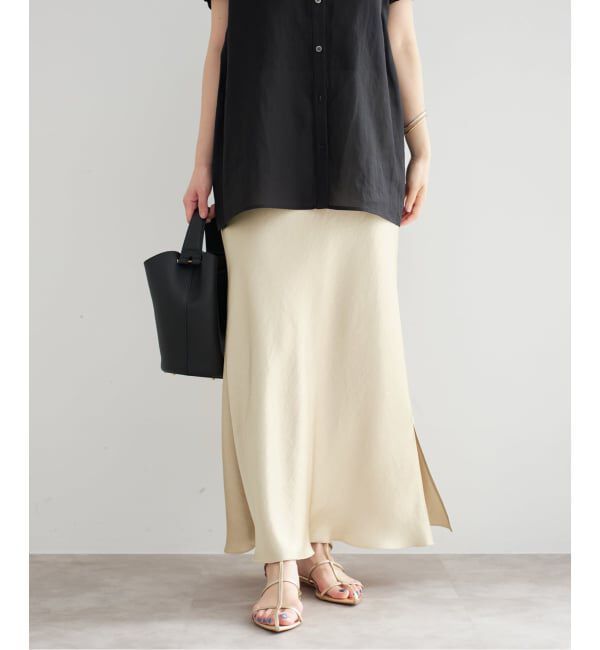 IENA「《追加13》ダブルサテンスカート」|スカート|