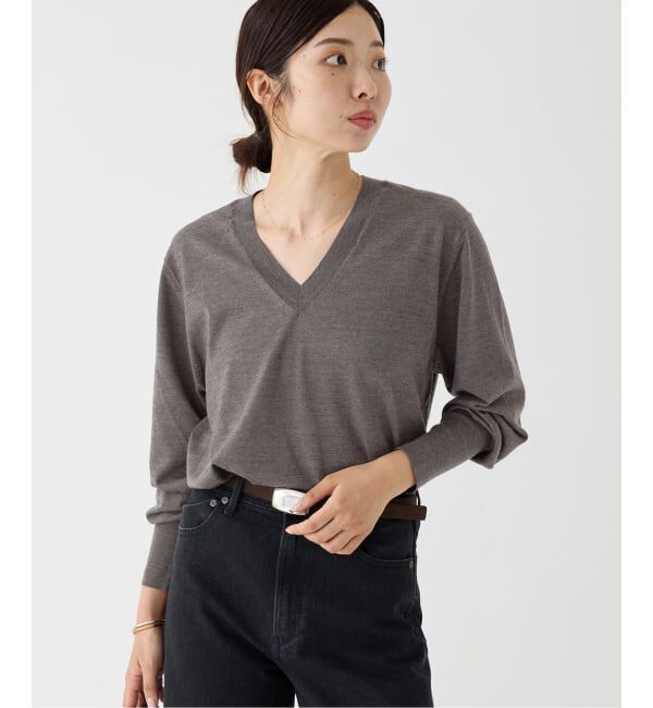 IENA「《追加》18G Vネックプルオーバー」|ニット・セーター|