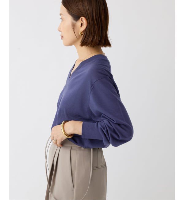 IENA「《追加》18G Vネックプルオーバー」|ニット・セーター|