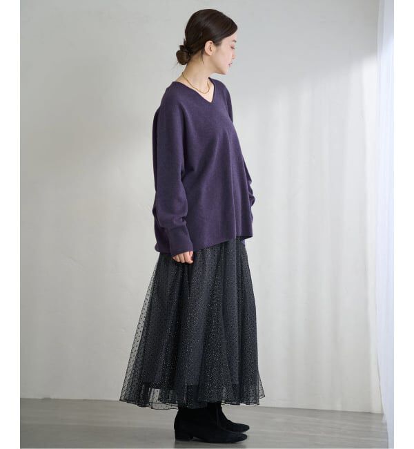 IENA「《追加3》Fineニュージーウール ニュアンス Vプルオーバー」|ニット・セーター|