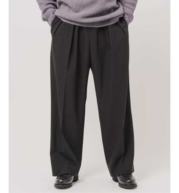 EDIFICE「ラフトップ ウルトラ ワイドパンツ」|スラックス|ブラック