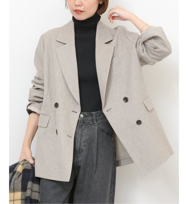 JOURNAL STANDARD relume「《追加》ツイーディーツイルテーラードダブルジャケット」|テーラードジャケット|ベージュ