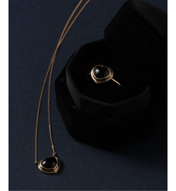 Lilas by Spick&Span「ハートカボションオニキスリング K10」|リング|