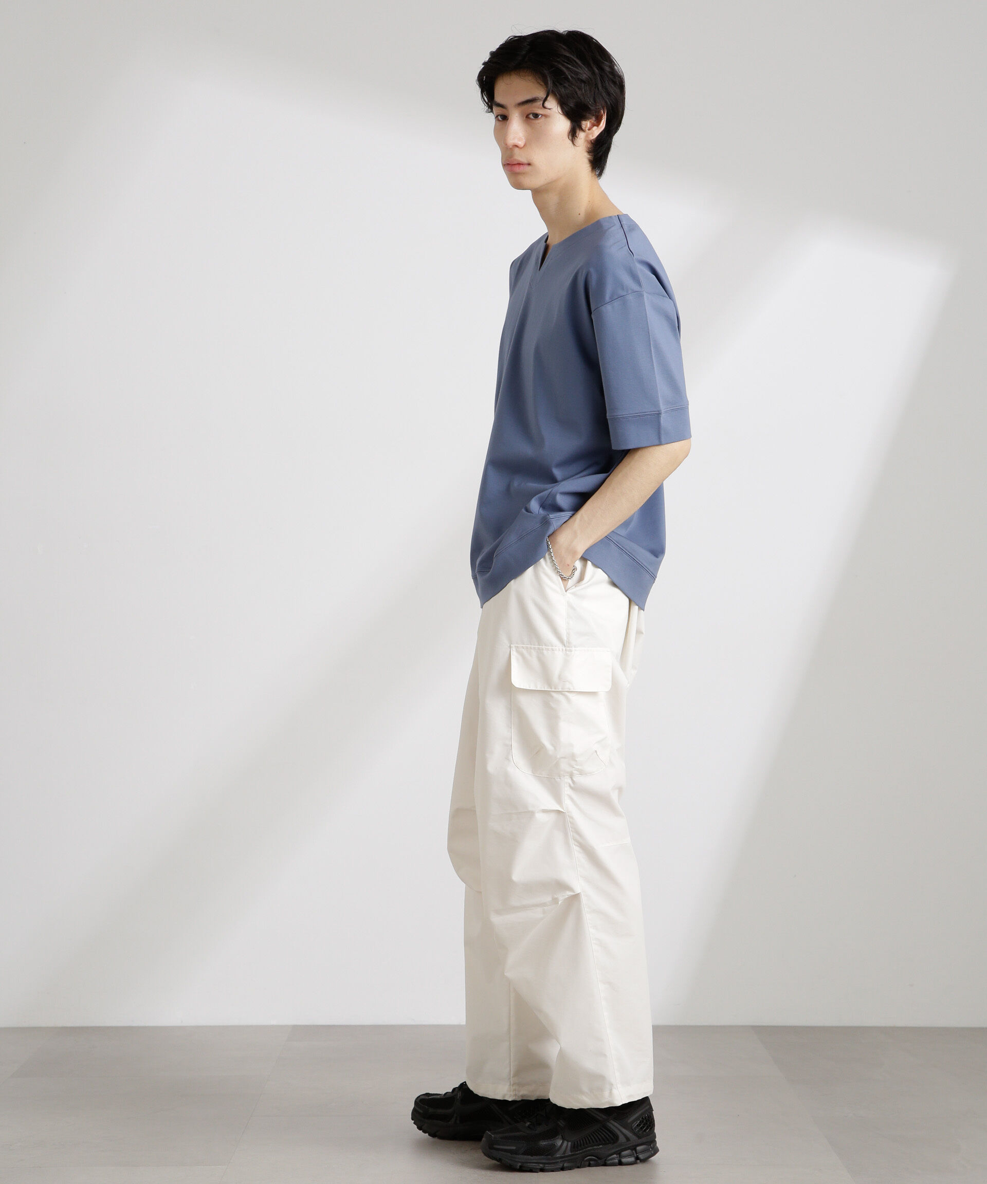 nano･universe「50/－シルケットスムースキーネックTシャツ」|Tシャツ・カットソー|