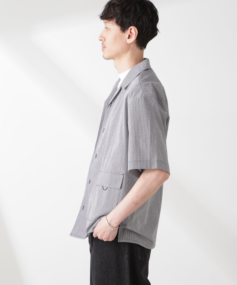 nano･universe「「NJ/CLUB」 マイクロギンガムチェックシャツ 半袖」|シャツ・ブラウス|