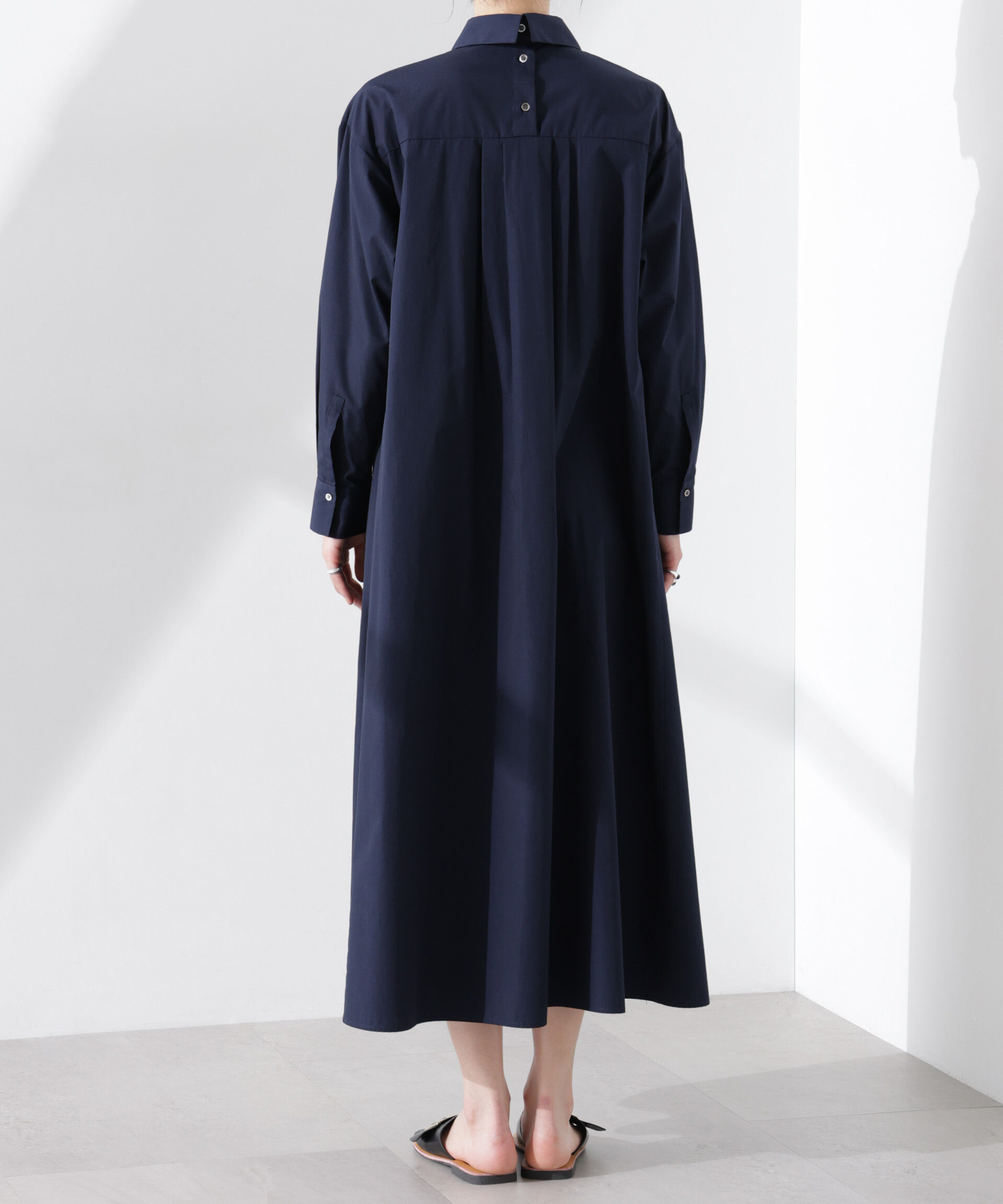 nano･universe「ニュアンスカラーフレアシャツワンピース」|ワンピース|