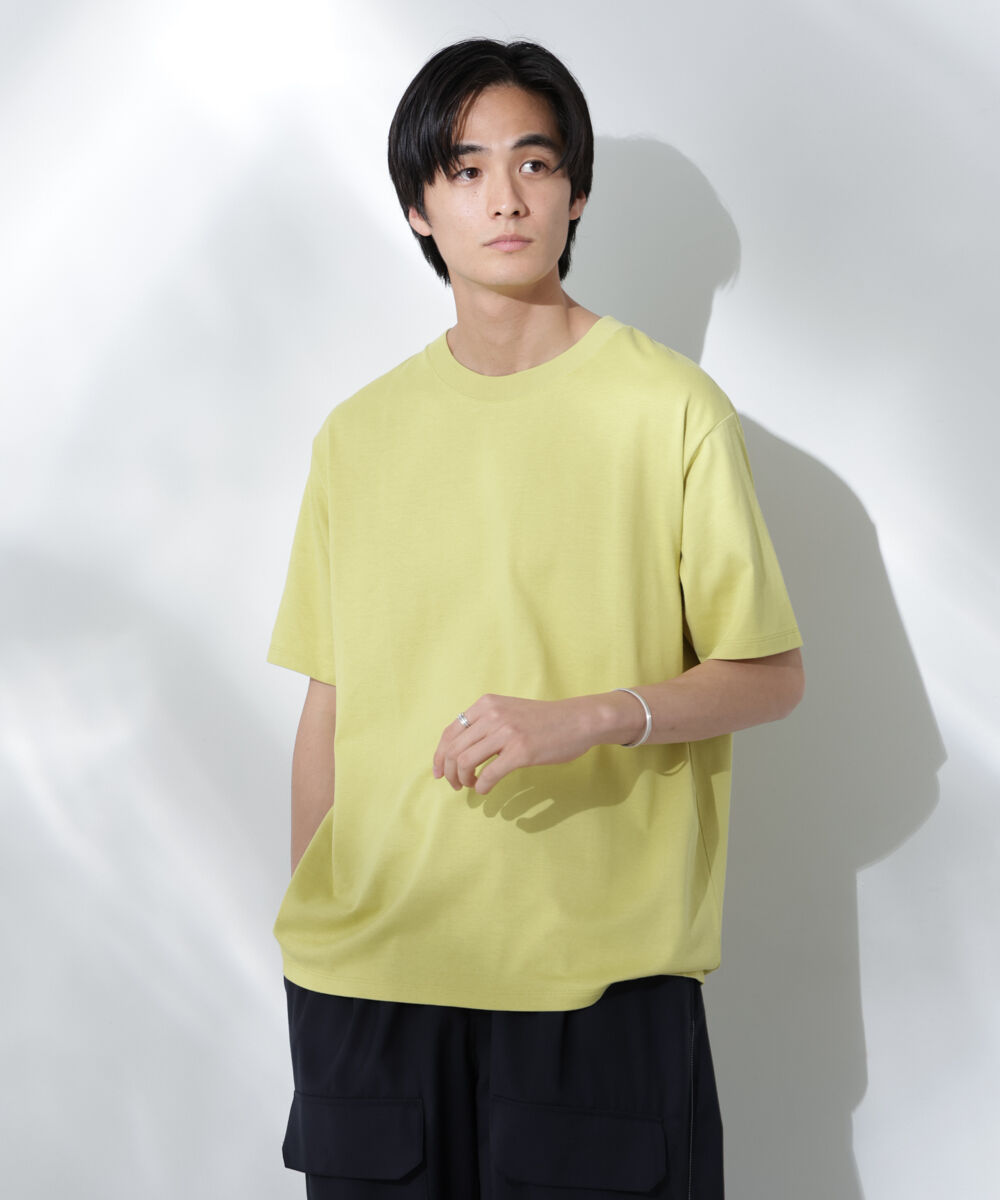 nano･universe「Anti Soaked(R)汗染み防止 De Light ミドルシルエットTシャツ」|Tシャツ・カットソー|イエロー