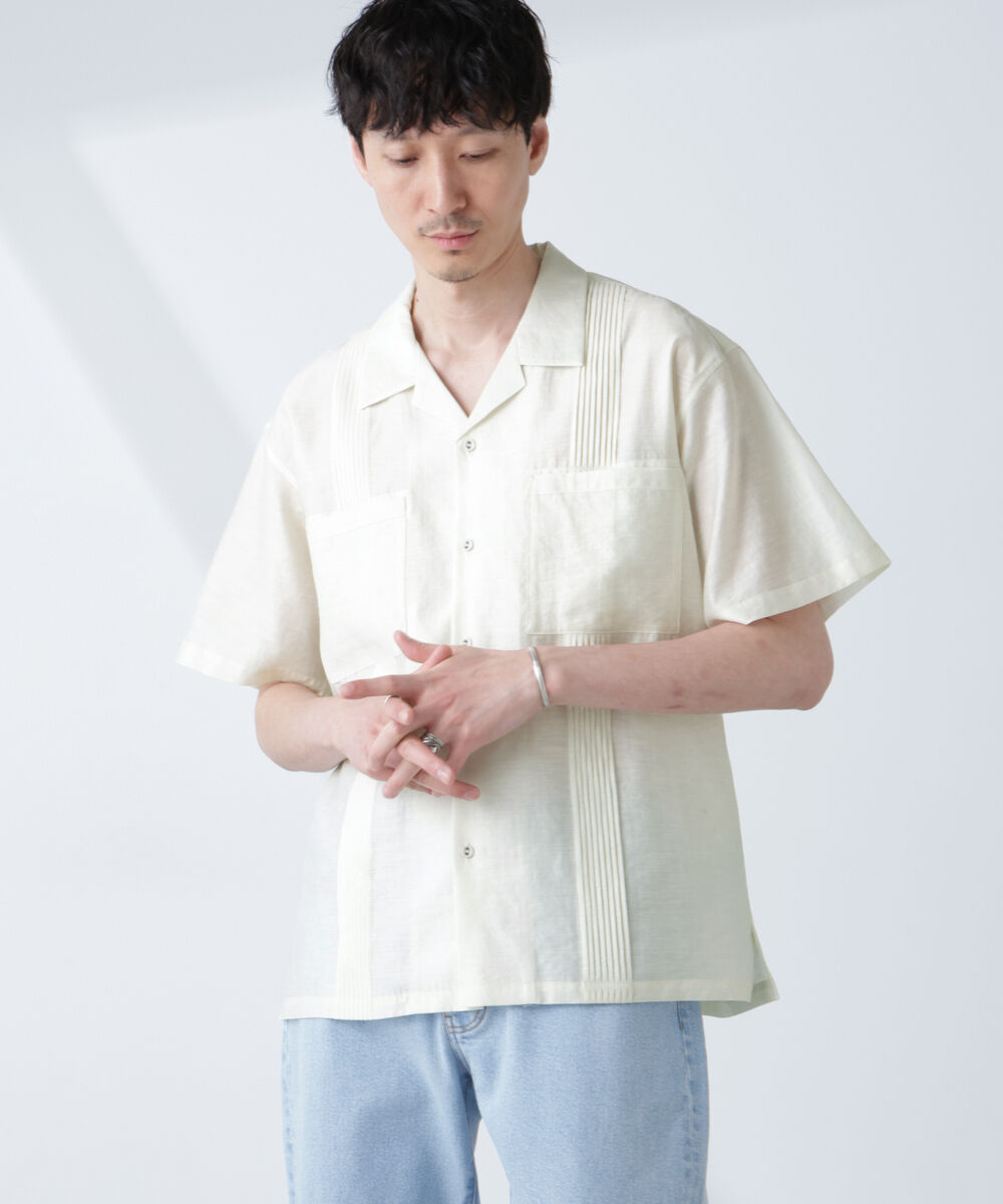 nano･universe「オープンカラーキューバシャツ」|シャツ・ブラウス|エクリュ4