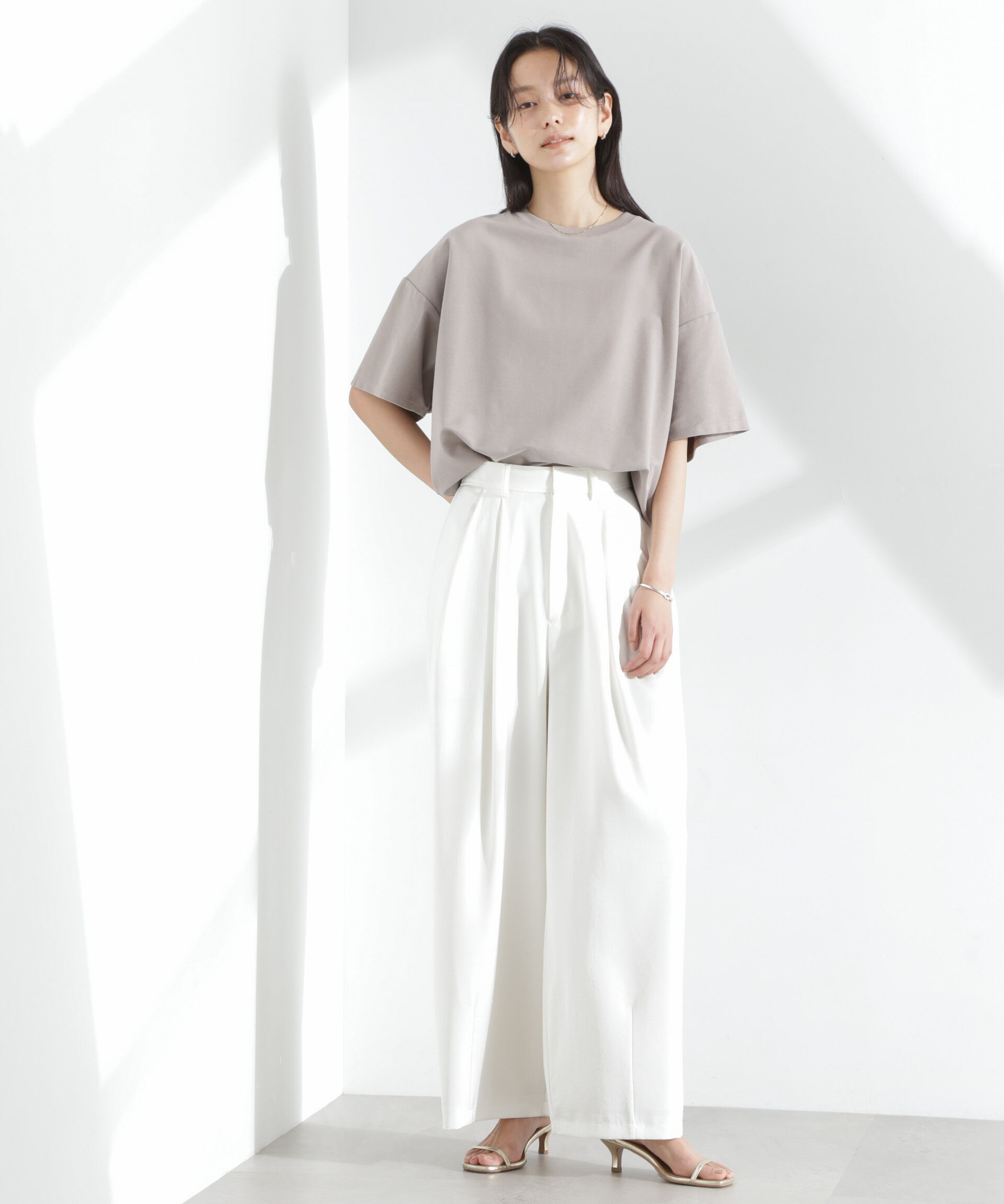 nano･universe「「MC」coveross(R)ツイル調 冷感プレーティング天竺Tシャツ」|Tシャツ・カットソー|