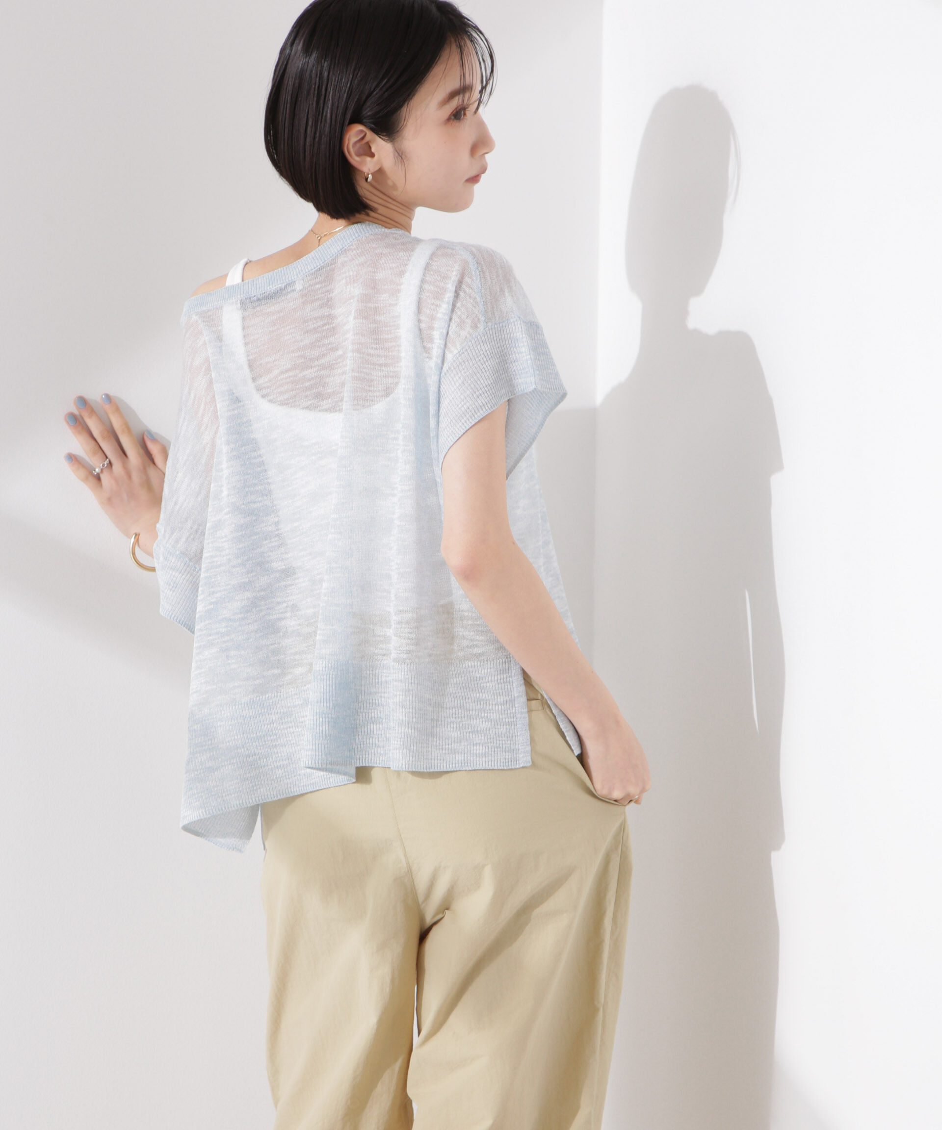 nano･universe「ラメスラブシアーワイドニットトップス」|ニット・セーター|